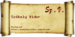 Székely Vidor névjegykártya