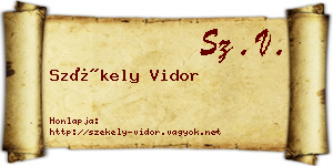 Székely Vidor névjegykártya